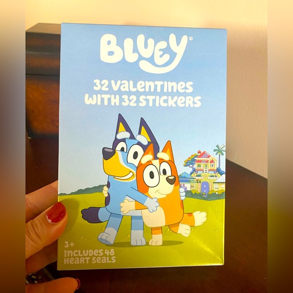 Other - NWT Bluey 32 Valentines Cards With 32 Stickers